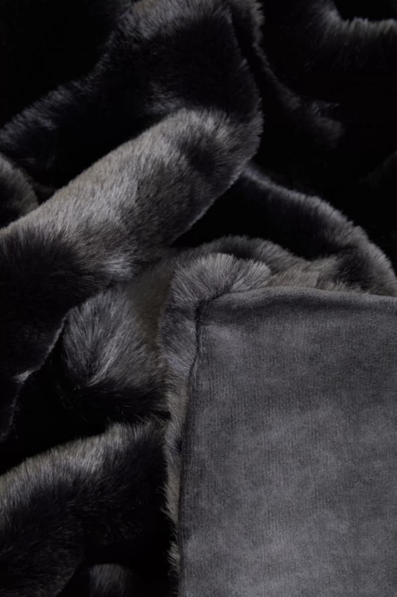 Esperance Accessories Bosie Lamina Black Fur Throw House of Isabella UK