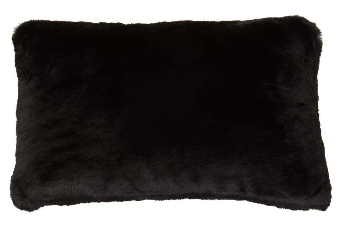 Esperance Accessories Bosie Lamina Black Rectangular Fur Cushion House of Isabella UK