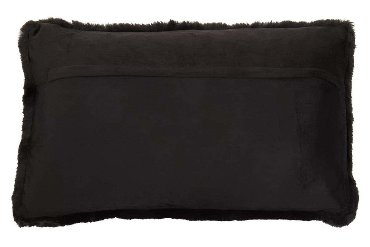 Esperance Accessories Bosie Lamina Black Rectangular Fur Cushion House of Isabella UK