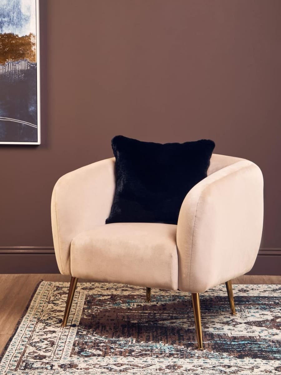 Esperance Accessories Bosie Lamina Black Square Fur Cushion House of Isabella UK