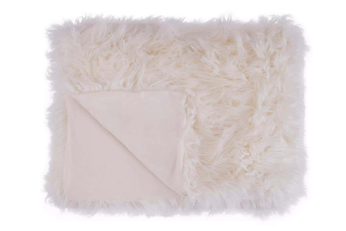 Esperance Accessories Bosie Lamina Cream Fur Throw House of Isabella UK