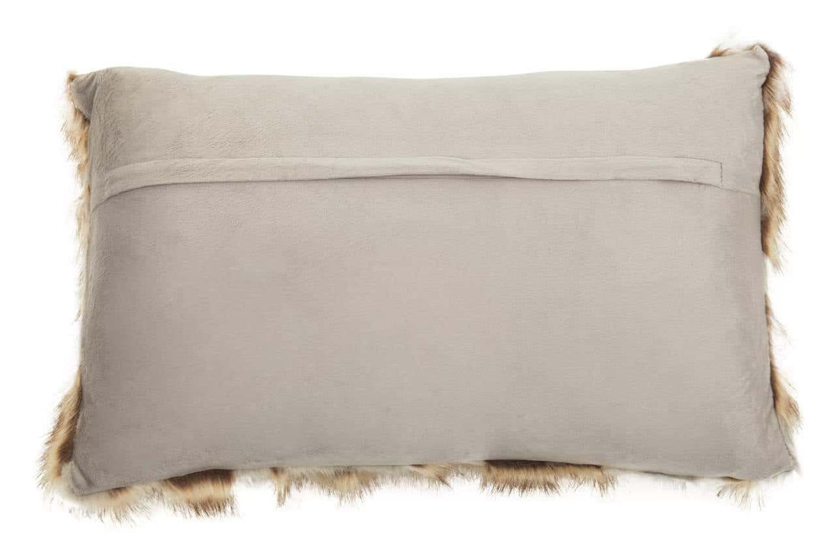 Esperance Accessories Bosie Lamina Grey And Natural Fur Cushion House of Isabella UK