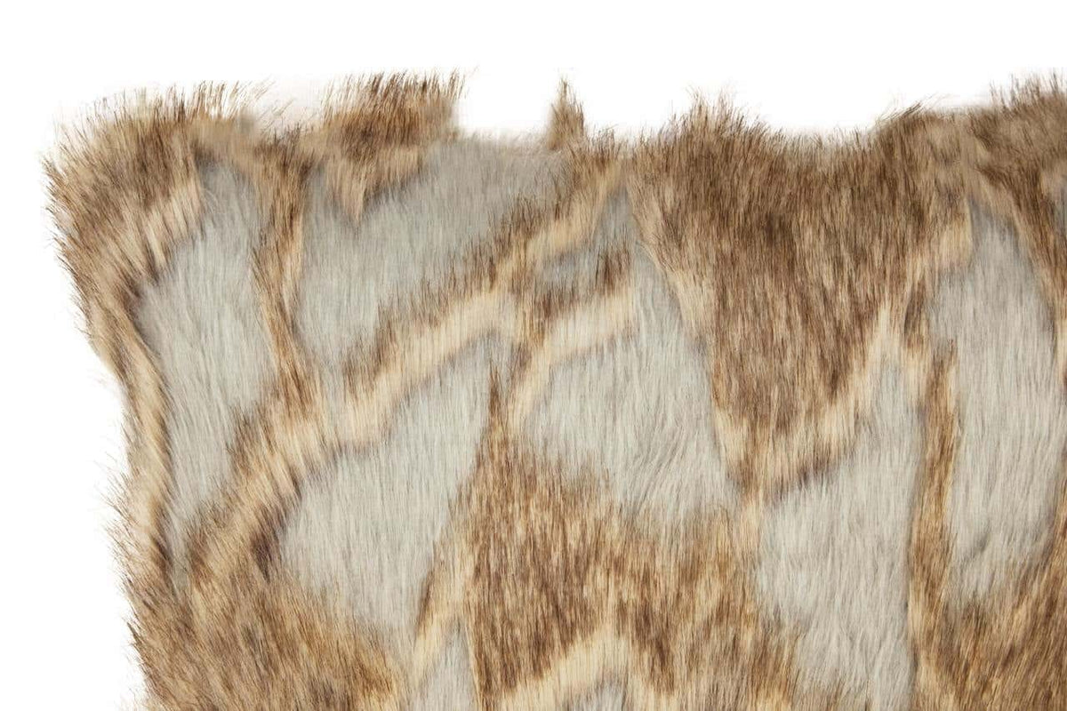 Esperance Accessories Bosie Lamina Grey And Natural Fur Cushion House of Isabella UK