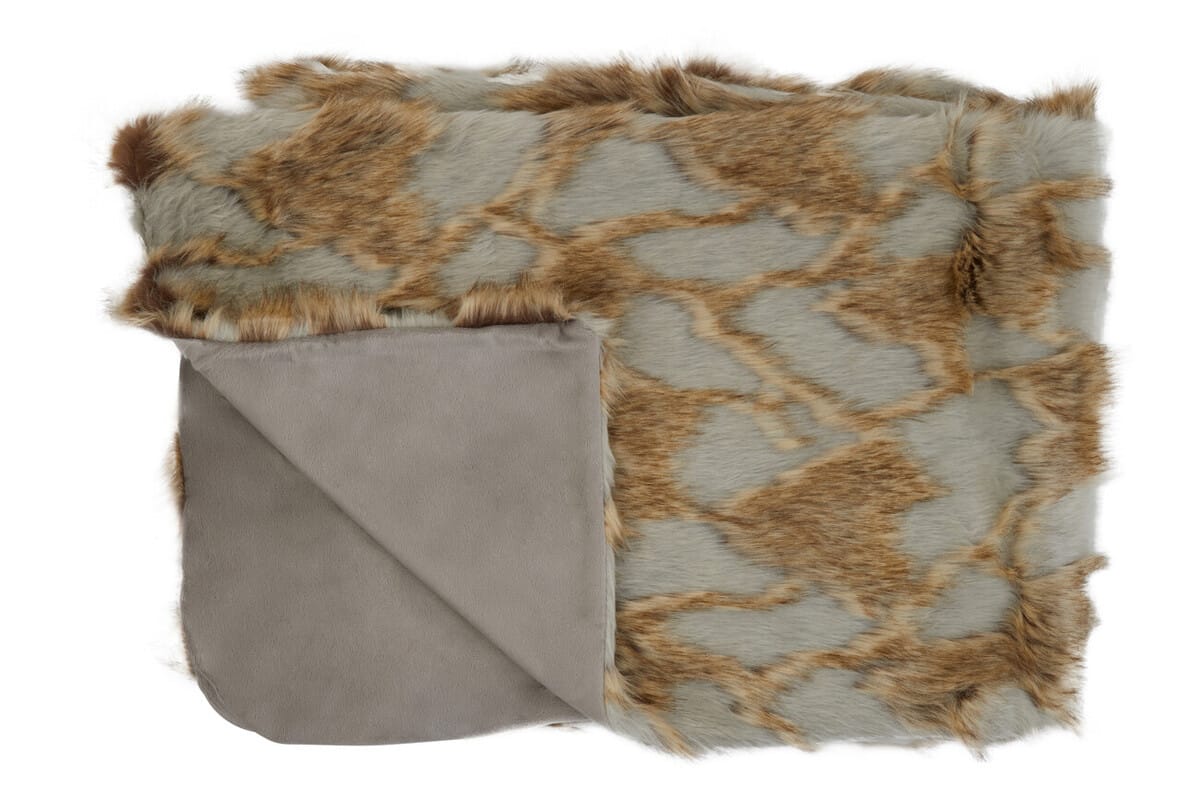 Esperance Accessories Bosie Lamina Grey And Natural Fur Throw House of Isabella UK