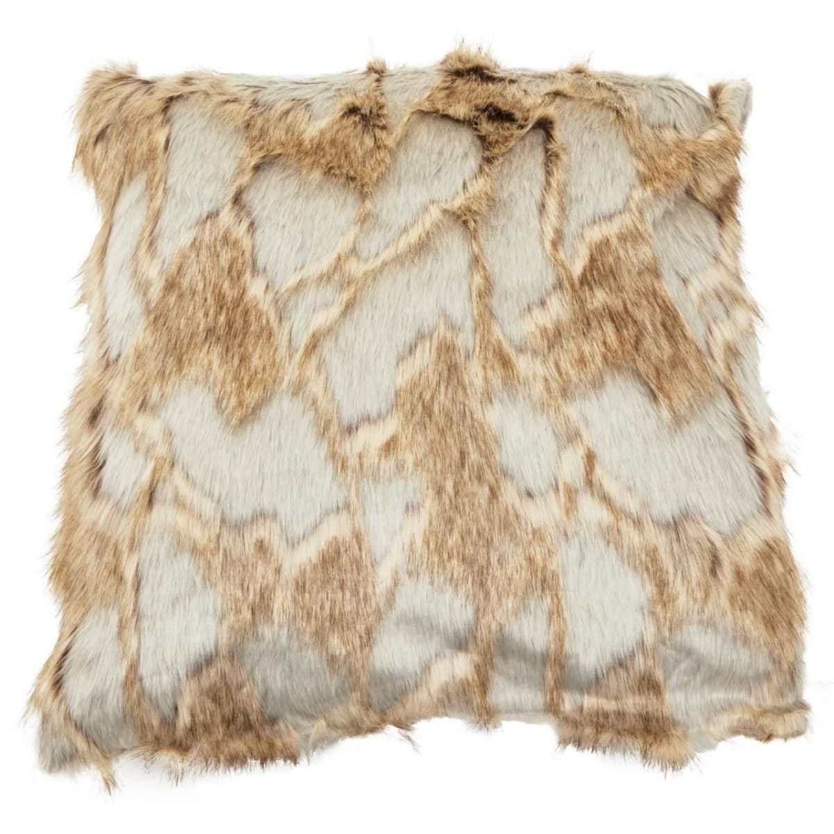 Esperance Accessories Bosie Lamina Grey And Natural Square Fur Cushion House of Isabella UK