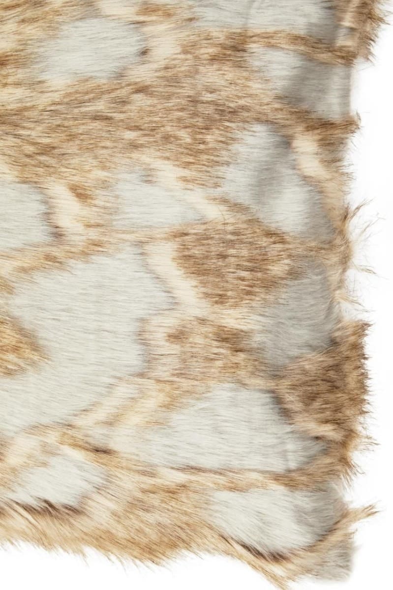 Esperance Accessories Bosie Lamina Grey And Natural Square Fur Cushion House of Isabella UK