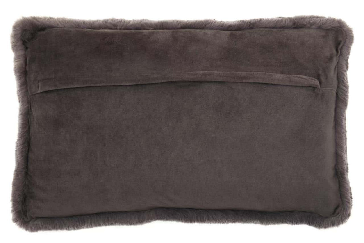 Esperance Accessories Bosie Lamina Grey Rectangular Fur Cushion House of Isabella UK