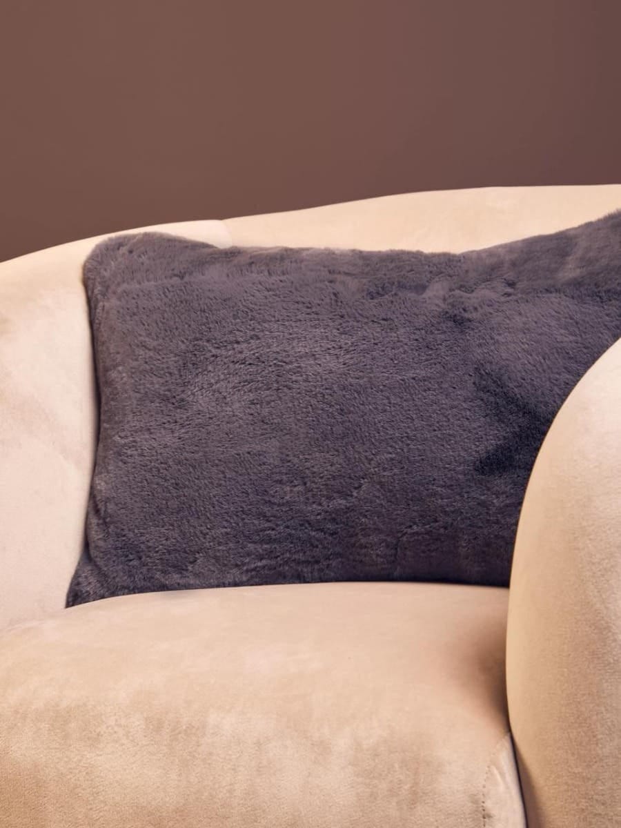 Esperance Accessories Bosie Lamina Grey Rectangular Fur Cushion House of Isabella UK