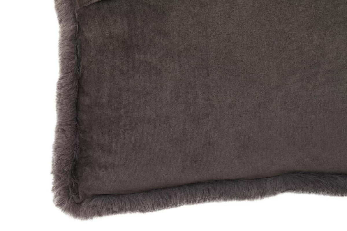 Esperance Accessories Bosie Lamina Grey Rectangular Fur Cushion House of Isabella UK