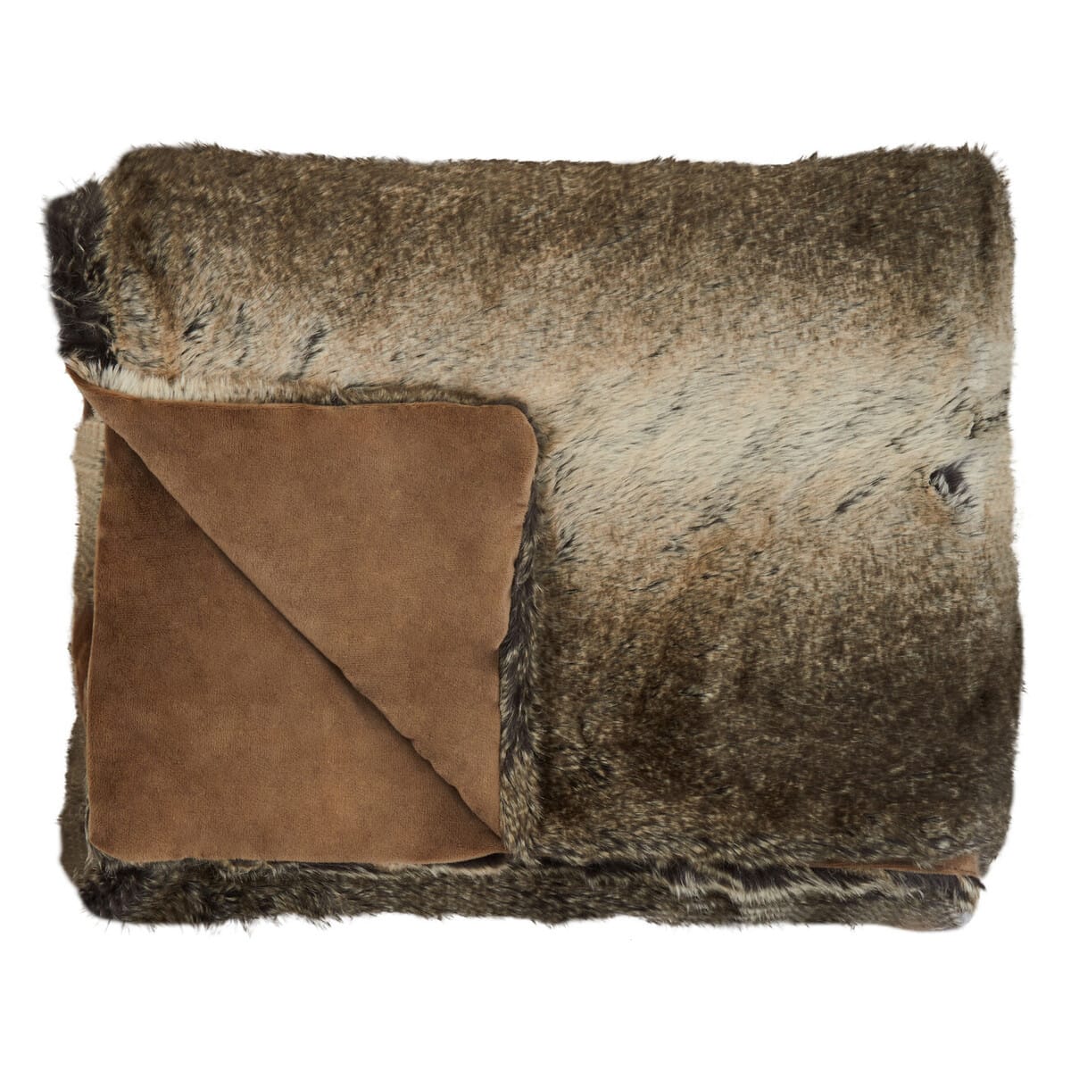 Esperance Accessories Bosie Lamina Mocha Ombre Fur Throw House of Isabella UK