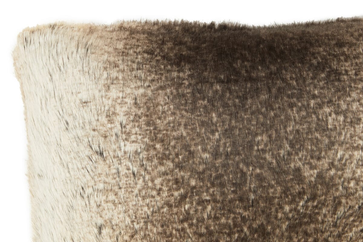 Esperance Accessories Bosie Lamina Mocha Ombre Rectangular Fur Cushion House of Isabella UK