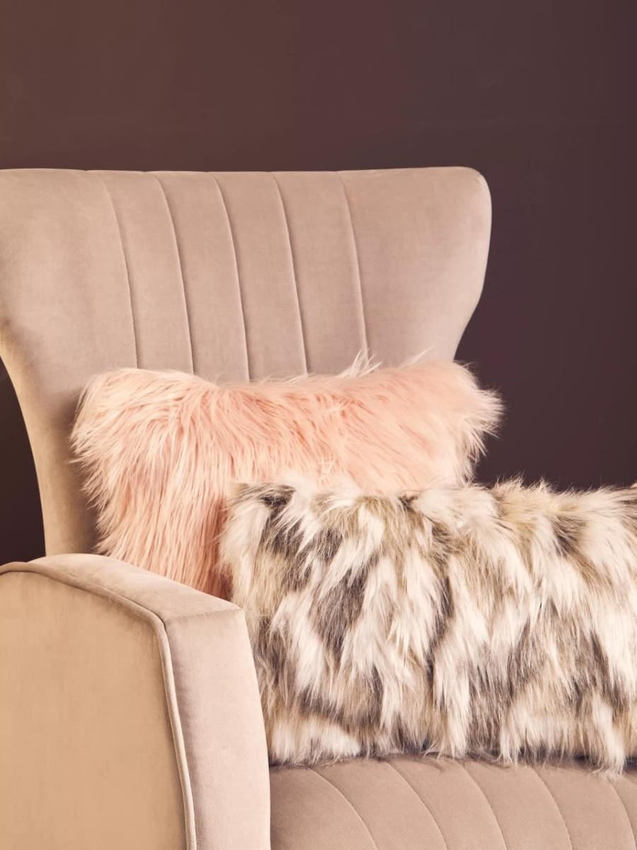 Esperance Accessories Bosie Lamina Natural Rectangular Fur Cushion House of Isabella UK