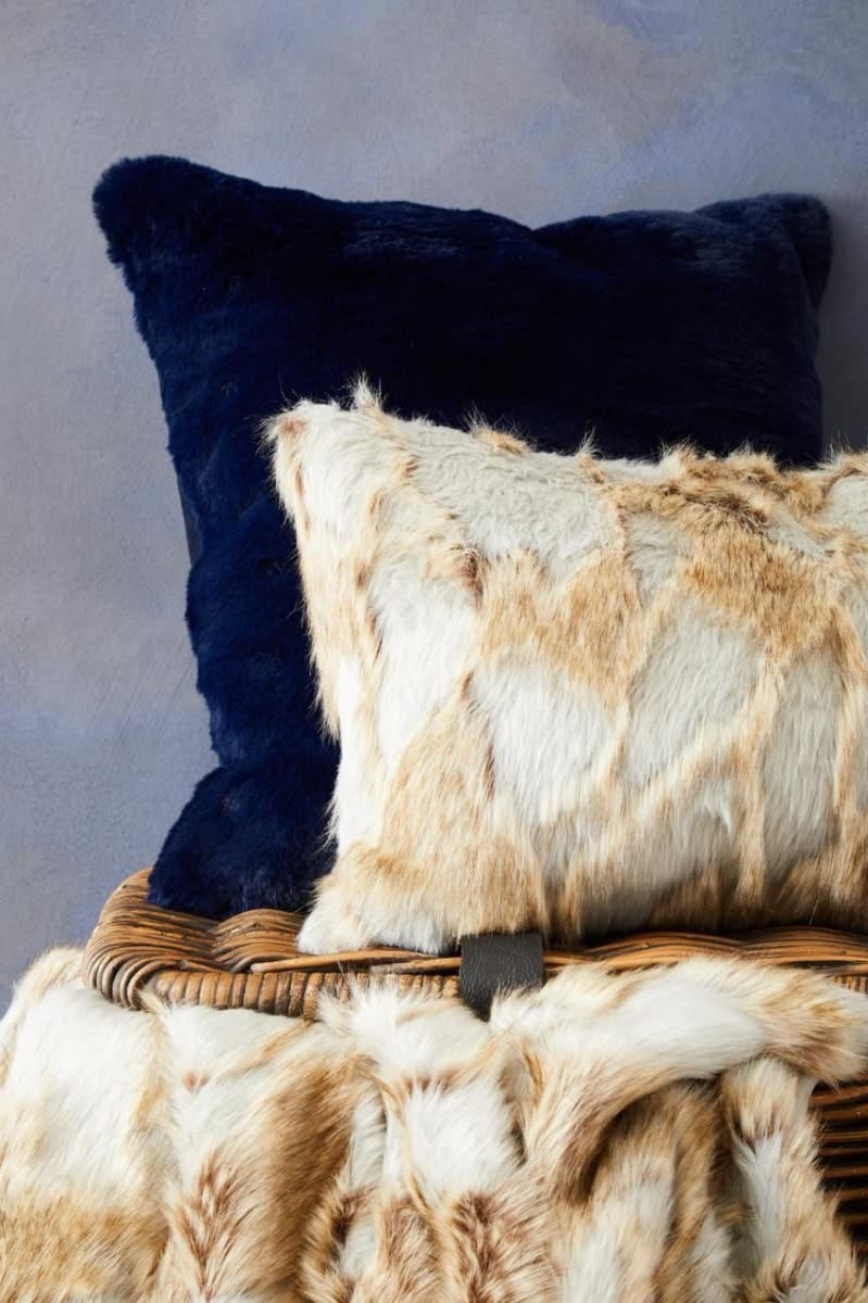 Esperance Accessories Bosie Lamina Navy Blue Square Cushion House of Isabella UK
