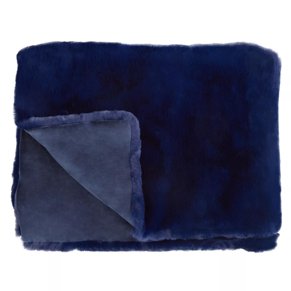 Esperance Accessories Bosie Lamina Navy Blue Throw House of Isabella UK