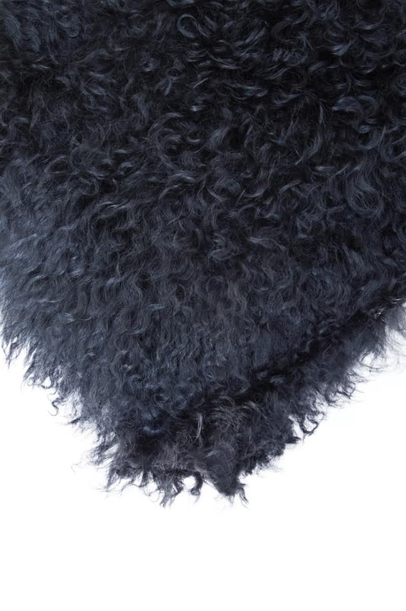Esperance Accessories Bosie Real Mongolian Fur Black Rectangular Cushion House of Isabella UK