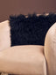 Esperance Accessories Bosie Real Mongolian Fur Black Rectangular Cushion House of Isabella UK