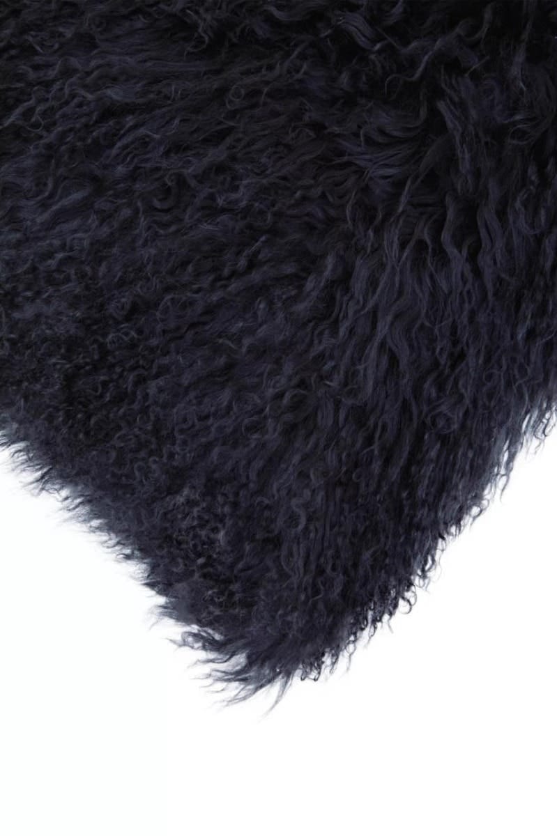Esperance Accessories Bosie Real Mongolian Fur Black Square Cushion House of Isabella UK