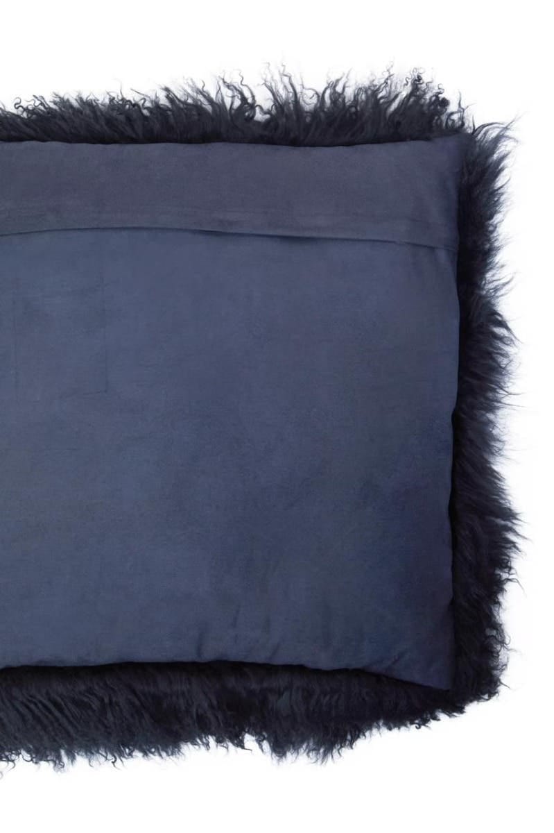 Esperance Accessories Bosie Real Mongolian Fur Black Square Cushion House of Isabella UK