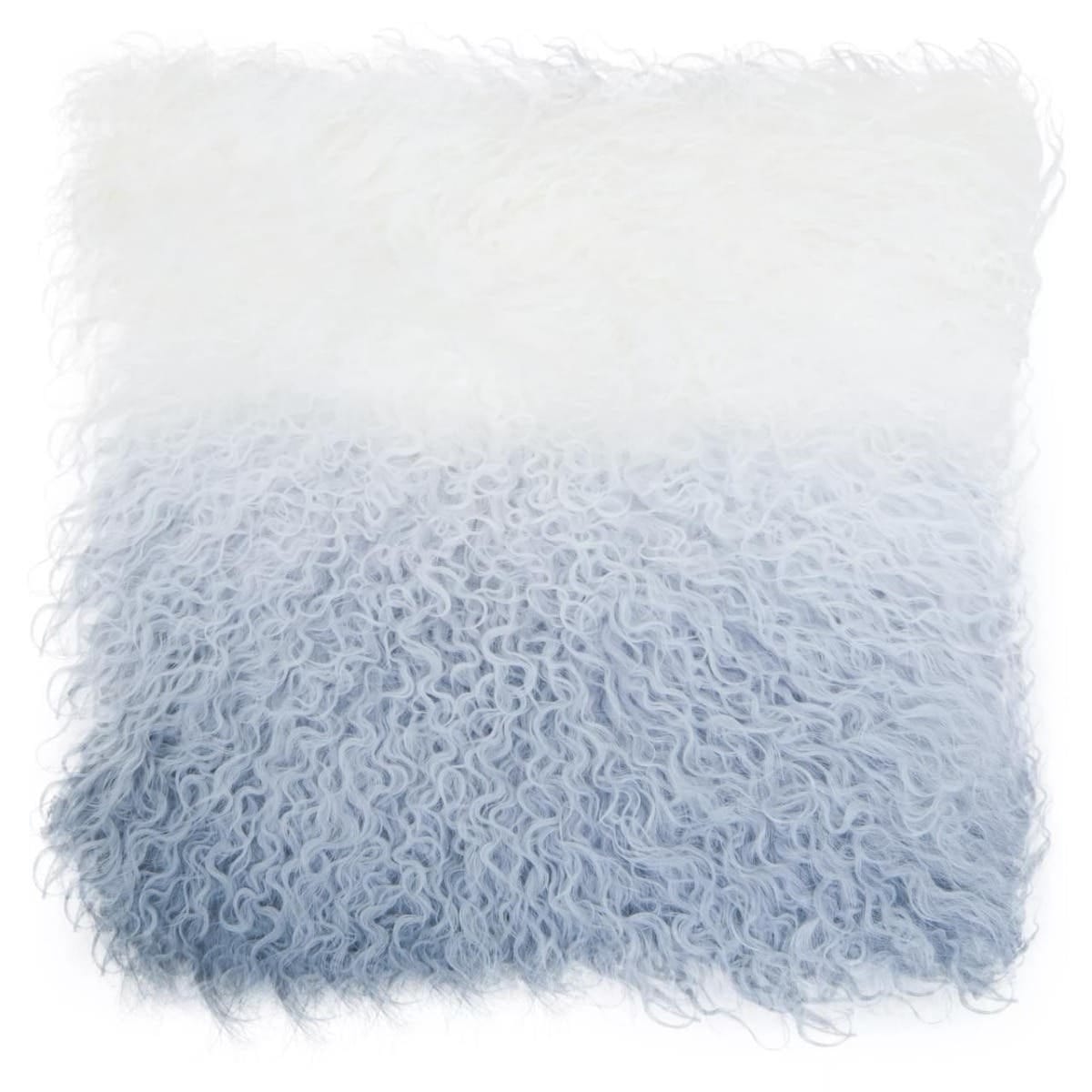 Esperance Accessories Bosie Real Mongolian Fur Grey Ombre Square Cushion House of Isabella UK