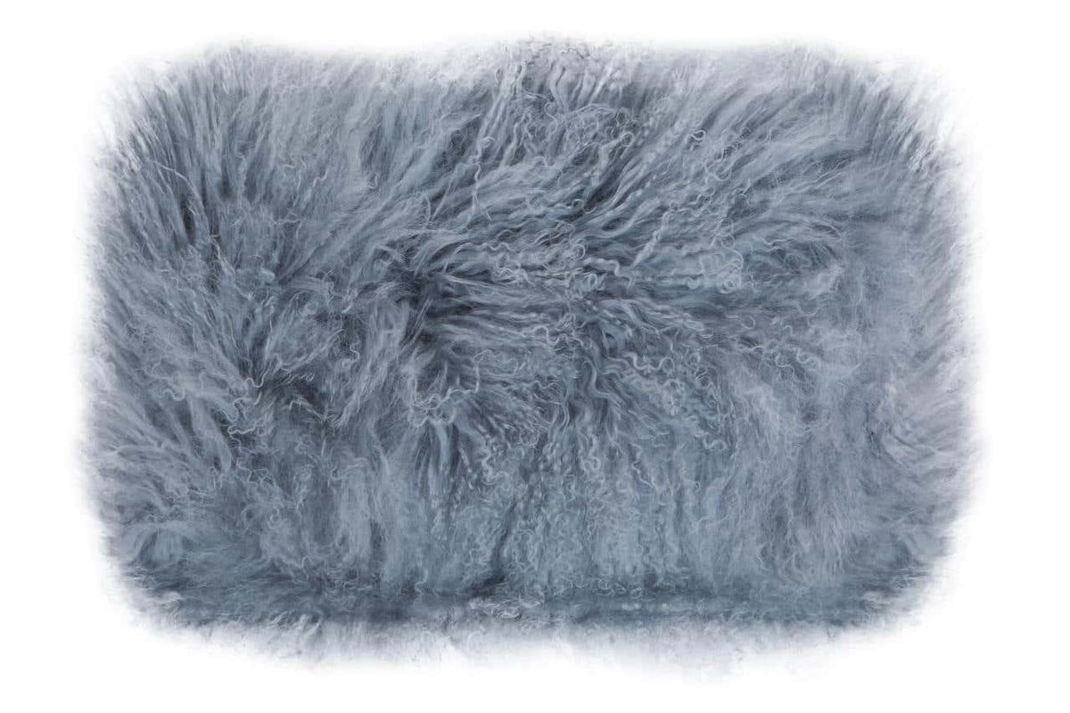 Esperance Accessories Bosie Real Mongolian Fur Grey Rectangular Cushion House of Isabella UK