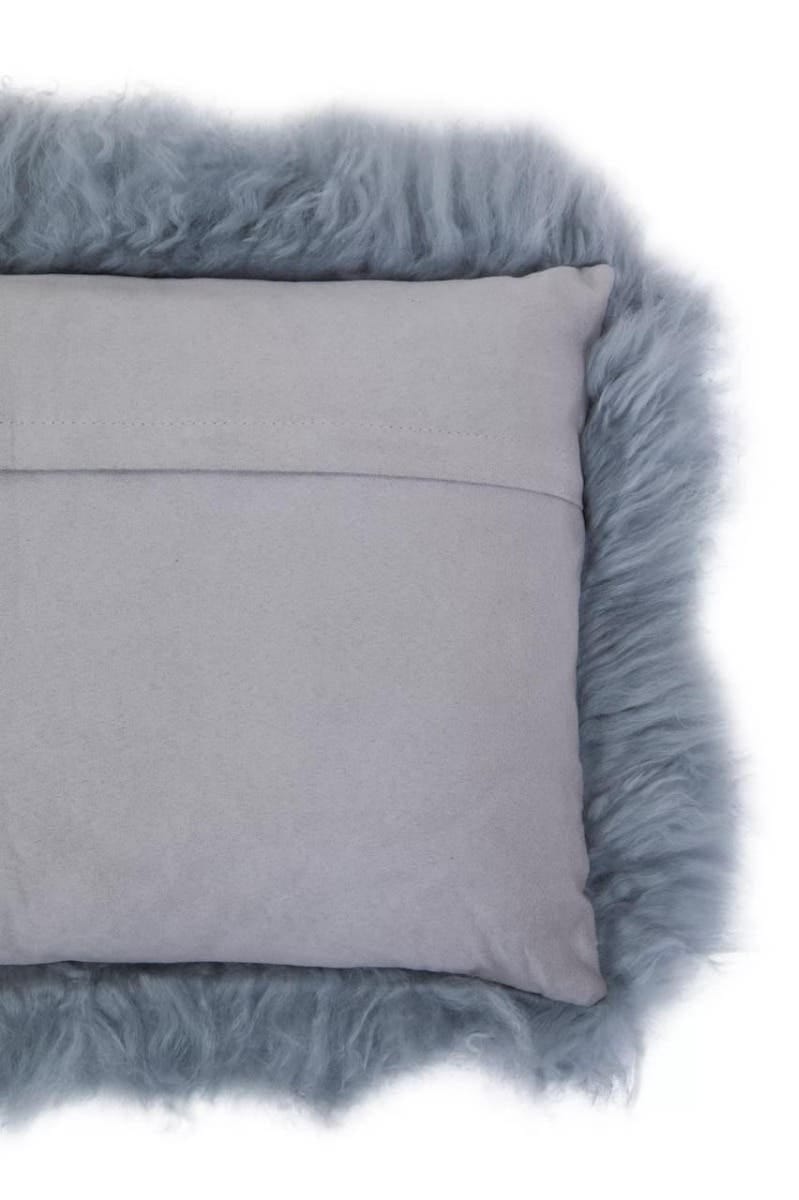 Esperance Accessories Bosie Real Mongolian Fur Grey Rectangular Cushion House of Isabella UK