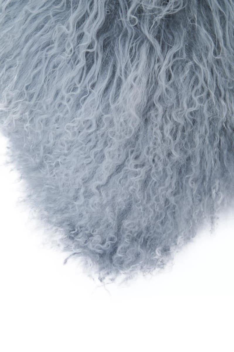 Esperance Accessories Bosie Real Mongolian Fur Grey Square Cushion House of Isabella UK