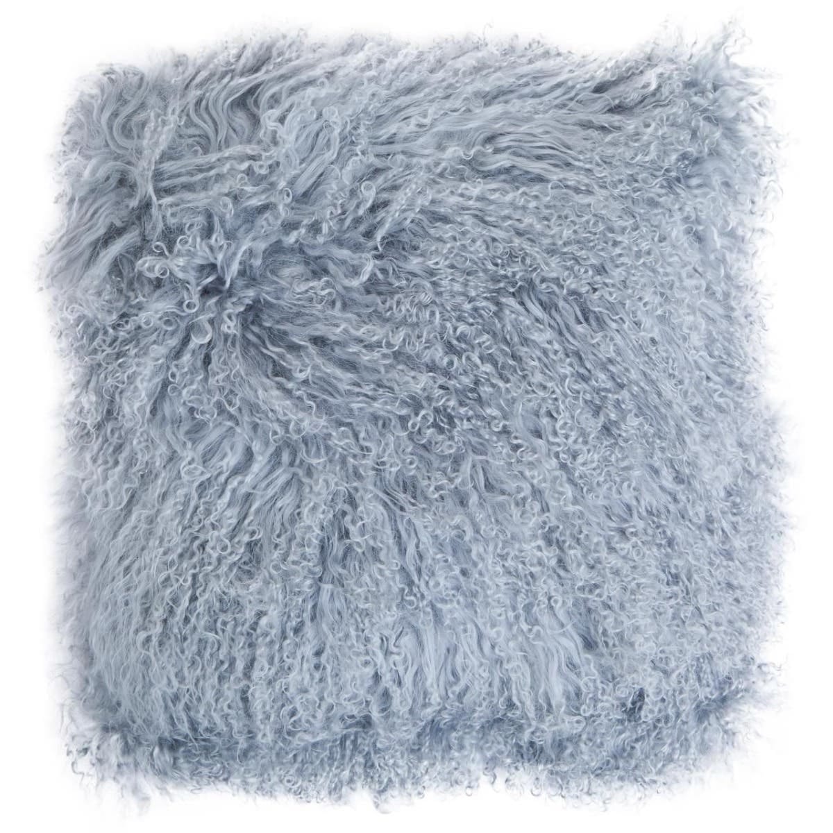 Esperance Accessories Bosie Real Mongolian Fur Grey Square Cushion House of Isabella UK