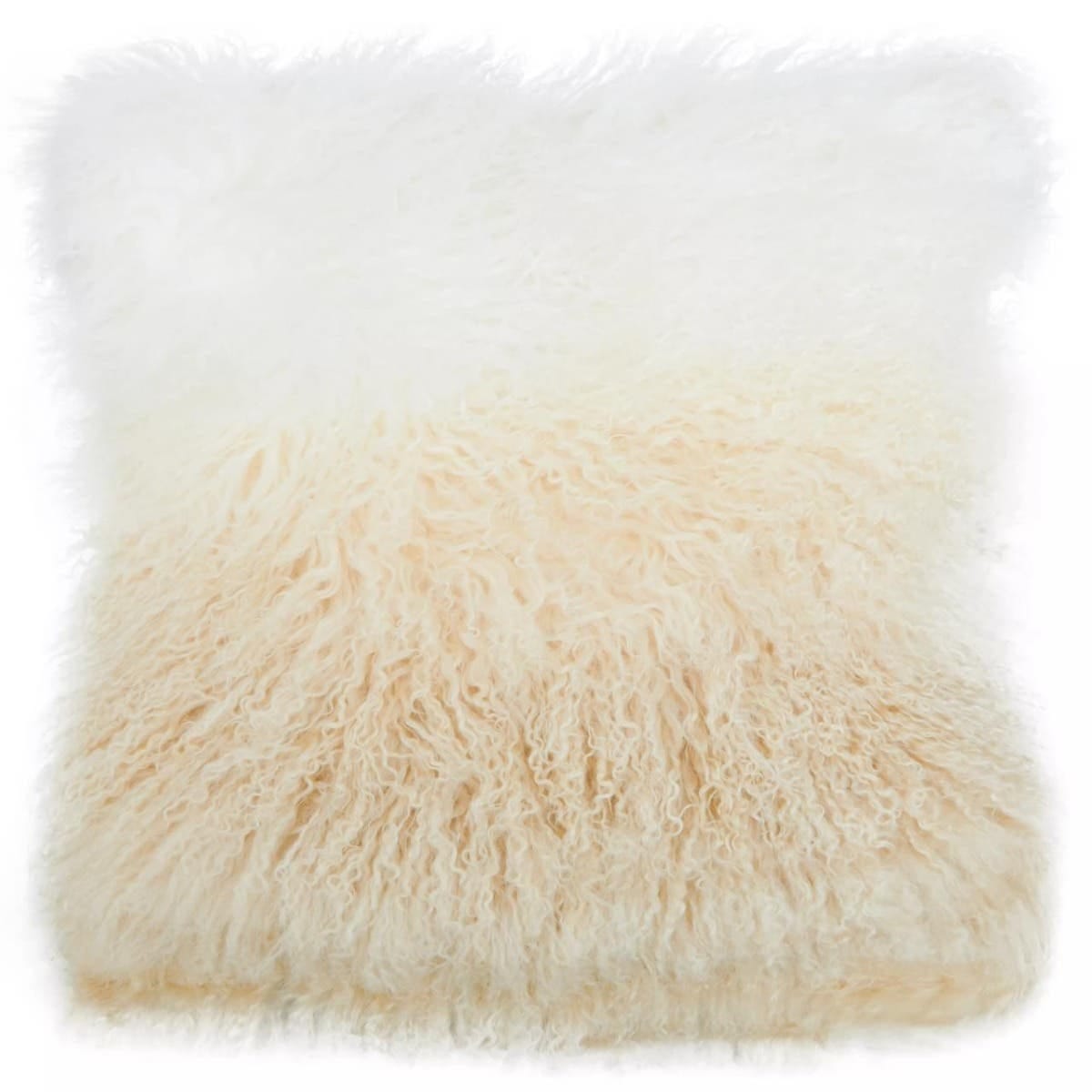 Esperance Accessories Bosie Real Mongolian Fur Natural Ombre Square Cushion House of Isabella UK