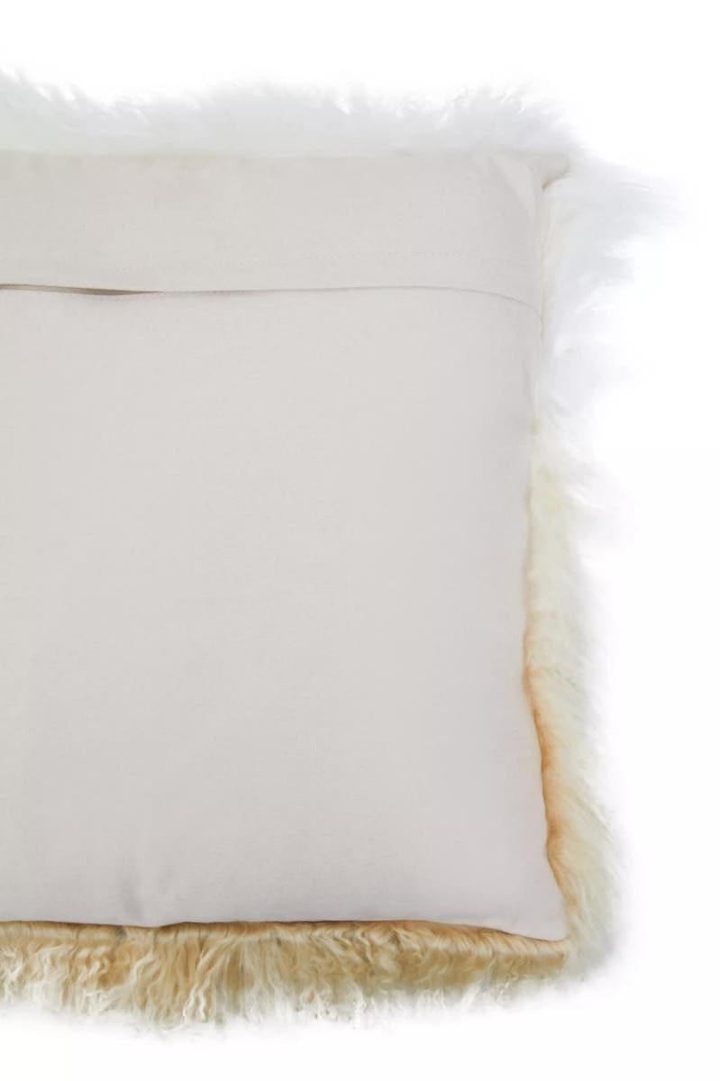 Esperance Accessories Bosie Real Mongolian Fur Natural Ombre Square Cushion House of Isabella UK