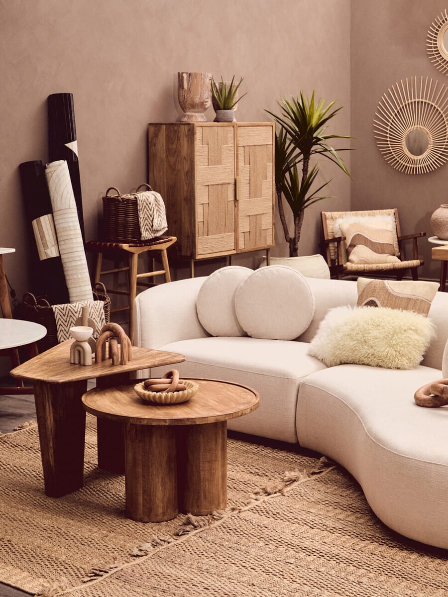 Esperance Accessories Bosie Real Mongolian Fur Natural Ombre Square Cushion House of Isabella UK