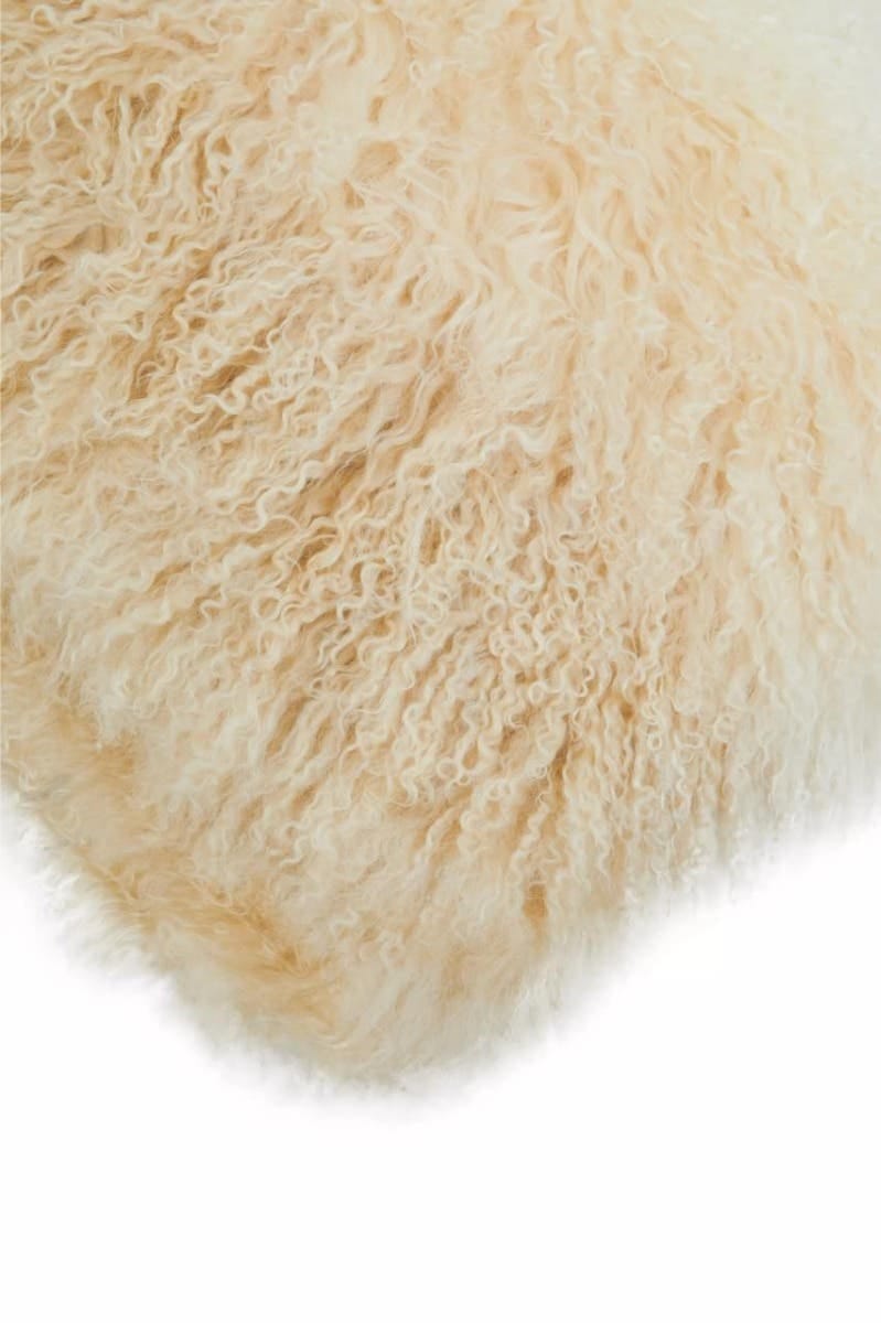Esperance Accessories Bosie Real Mongolian Fur Natural Ombre Square Cushion House of Isabella UK