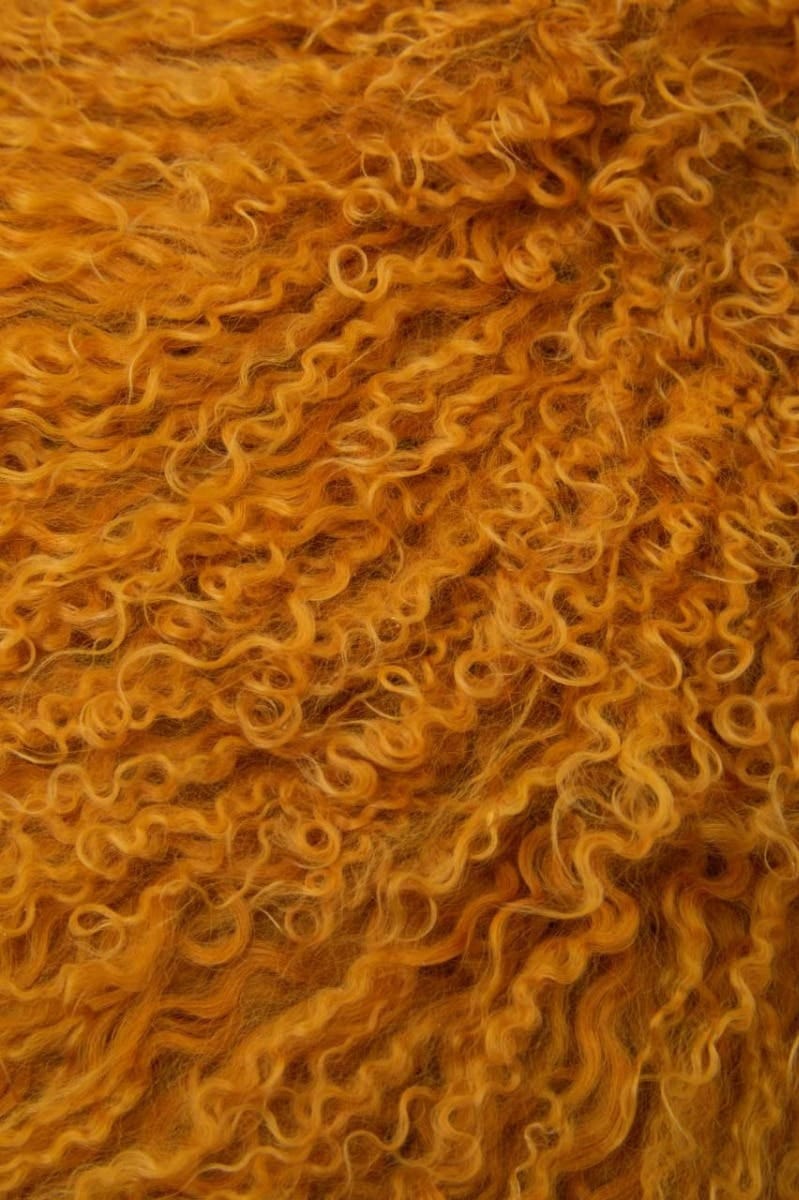 Esperance Accessories Bosie Real Mongolian Fur Ochre Rectangular Cushion House of Isabella UK