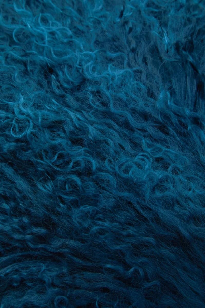 Esperance Accessories Bosie Real Mongolian Fur Teal Rectangular Cushion House of Isabella UK