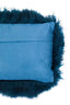 Esperance Accessories Bosie Real Mongolian Fur Teal Rectangular Cushion House of Isabella UK