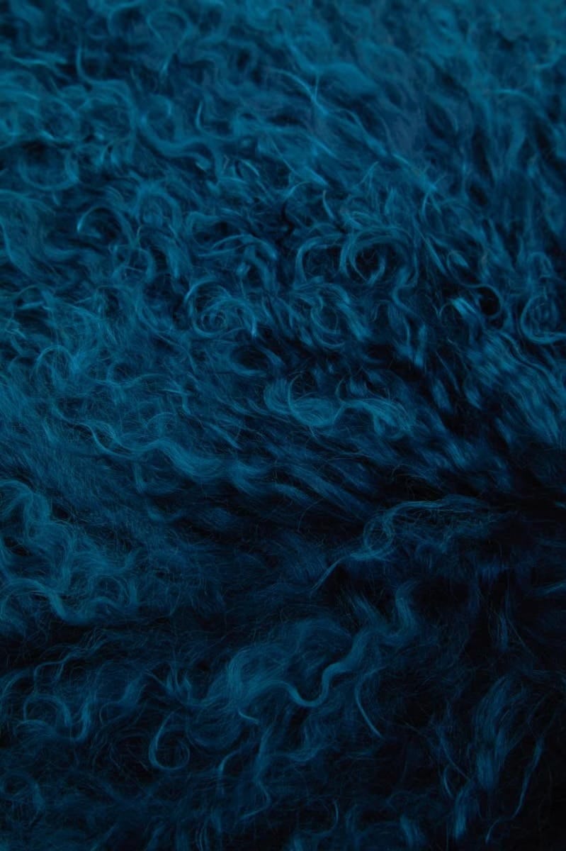 Esperance Accessories Bosie Real Mongolian Fur Teal Square Cushion House of Isabella UK
