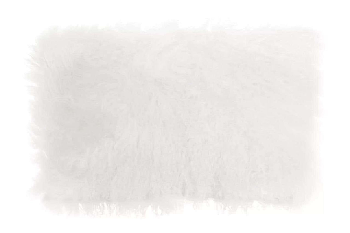 Esperance Accessories Bosie Real Mongolian Fur White Rectangular Cushion House of Isabella UK