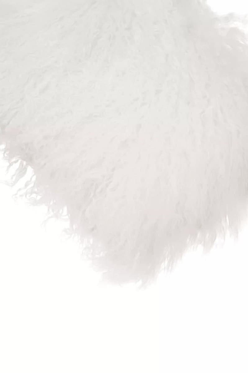 Esperance Accessories Bosie Real Mongolian Fur White Rectangular Cushion House of Isabella UK
