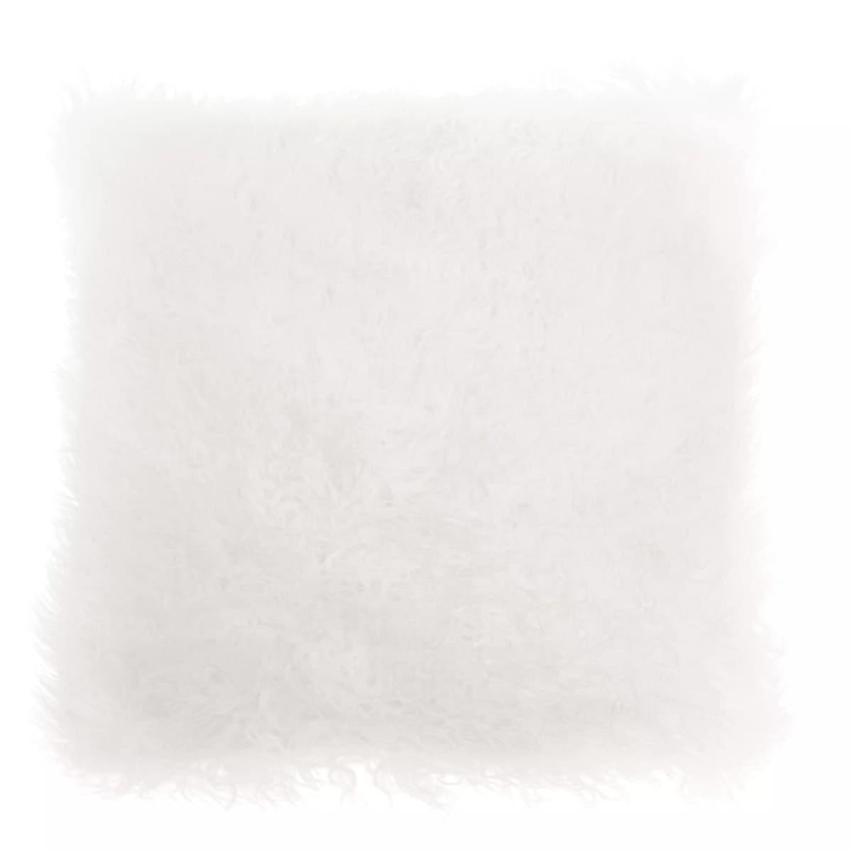 Esperance Accessories Bosie Real Mongolian Fur White Square Cushion House of Isabella UK