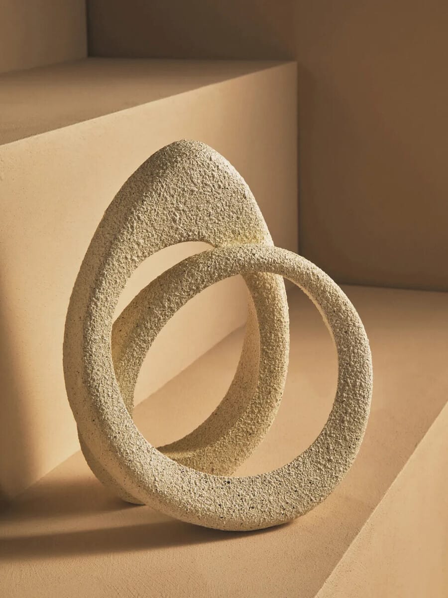 Esperance Accessories Broc Cream Textured Loop Sculpture House of Isabella UK