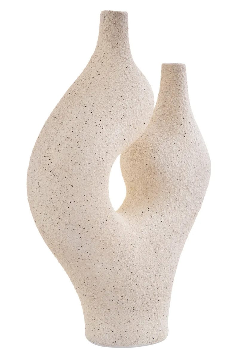 Esperance Accessories Broc Cream Textured Sculptural Vase House of Isabella UK