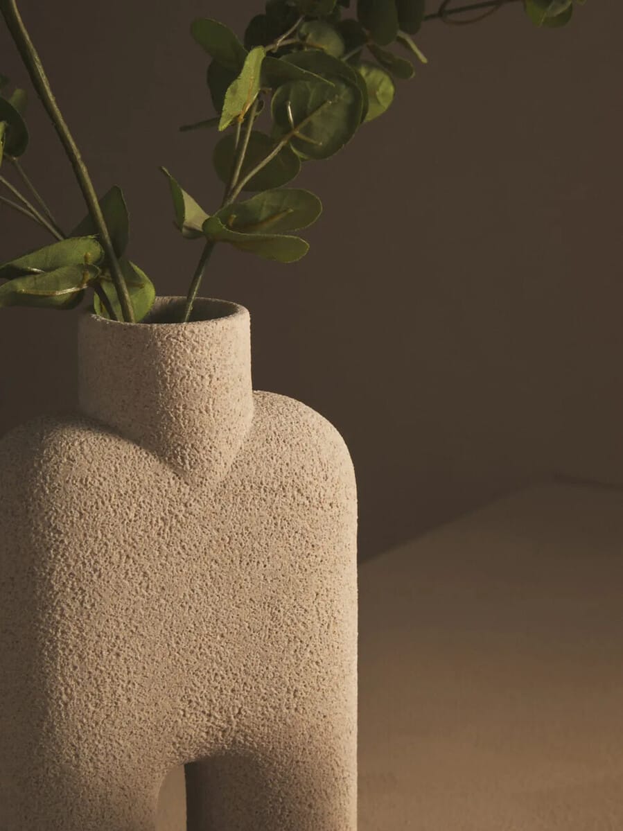 Esperance Accessories Broc Large Sandstone Effect Sculptured Vase House of Isabella UK