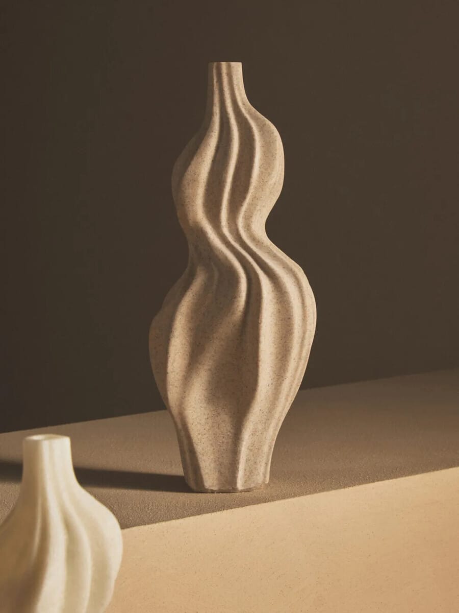 Esperance Accessories Broc Sandstone Effect Organic Twist Vase House of Isabella UK