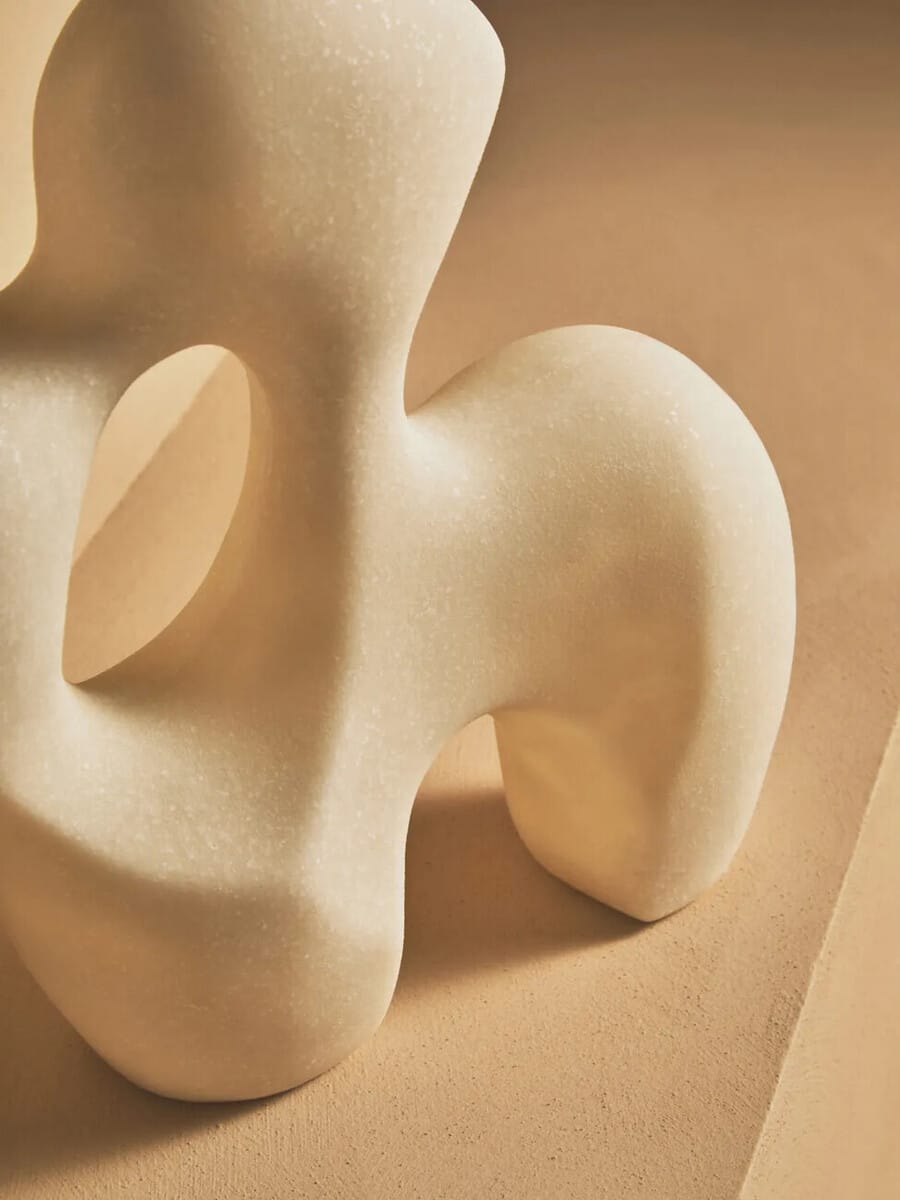 Esperance Accessories Broc White Marble Effect Organic Sculpture House of Isabella UK