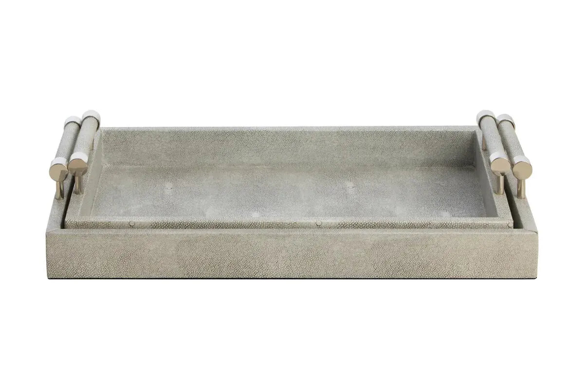 Esperance Accessories Cardona Set of Two Grey Shagreen Effect Trays House of Isabella UK