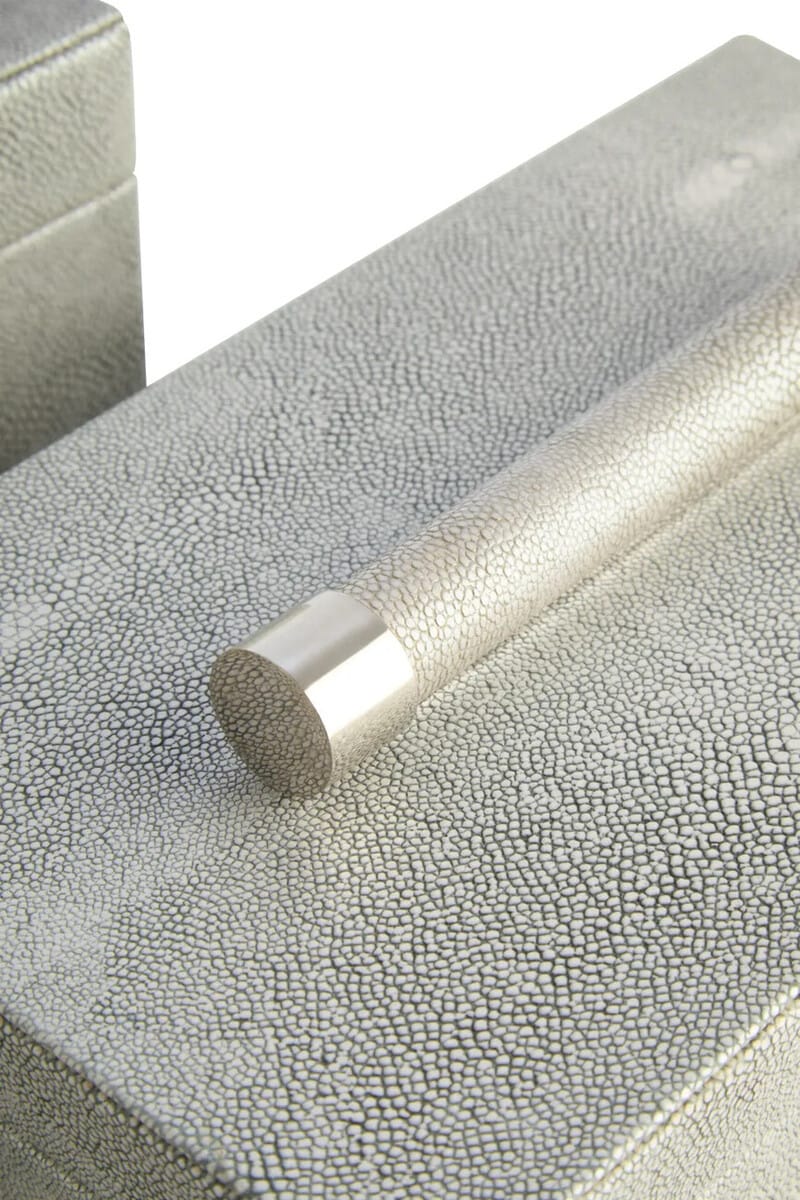 Esperance Accessories Cardona Set of Two Grey Shagreen Effect Trinket Boxes House of Isabella UK