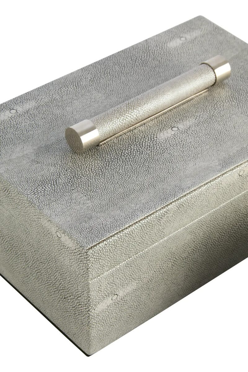 Esperance Accessories Cardona Set of Two Grey Shagreen Effect Trinket Boxes House of Isabella UK