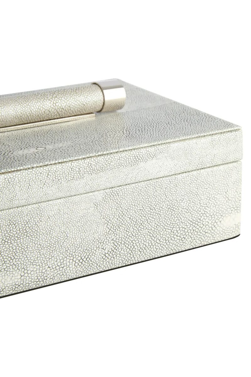 Esperance Accessories Cardona Set of Two Grey Shagreen Effect Trinket Boxes House of Isabella UK