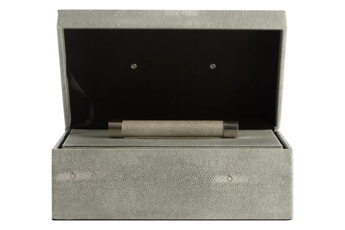 Esperance Accessories Cardona Set of Two Grey Shagreen Effect Trinket Boxes House of Isabella UK
