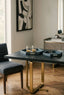 Esperance Accessories Cardona Set Of Two Hexagonal Blue Shagreen Effect Trays House of Isabella UK