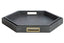 Esperance Accessories Cardona Set Of Two Hexagonal Blue Shagreen Effect Trays House of Isabella UK